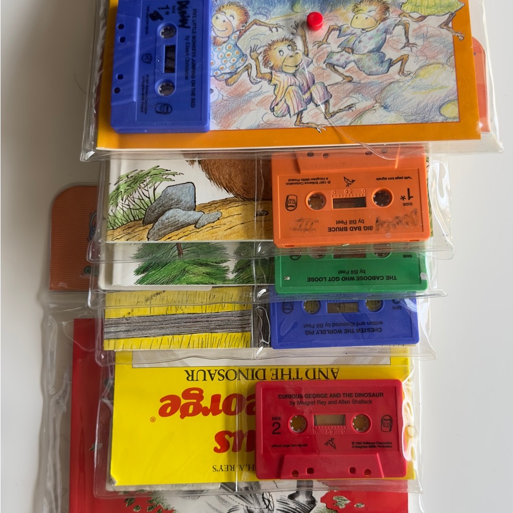 Six 80s/90s Read Along Cassette and Books of some of the most popular kids books